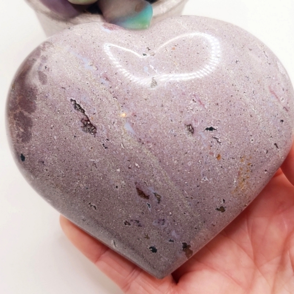 CLEARANCE Big Lovely Lavender Purple Ocean Jasper Crystal  Heart